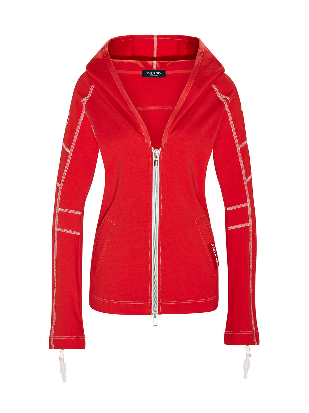 Womens red zipper hoodie on sale