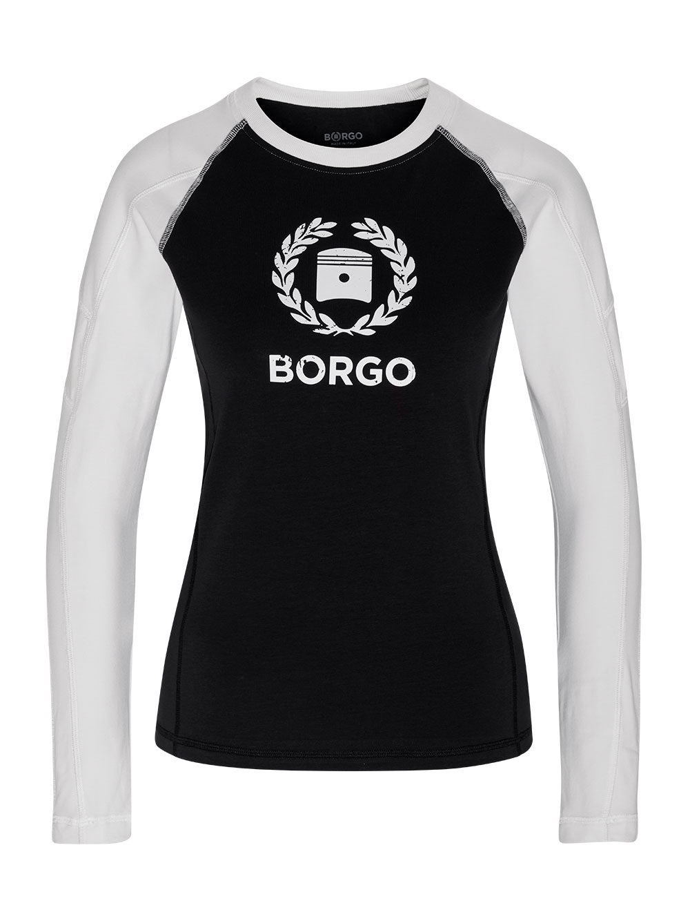 BORGO Andalusia Longlap Nero Bianco T-Shirt